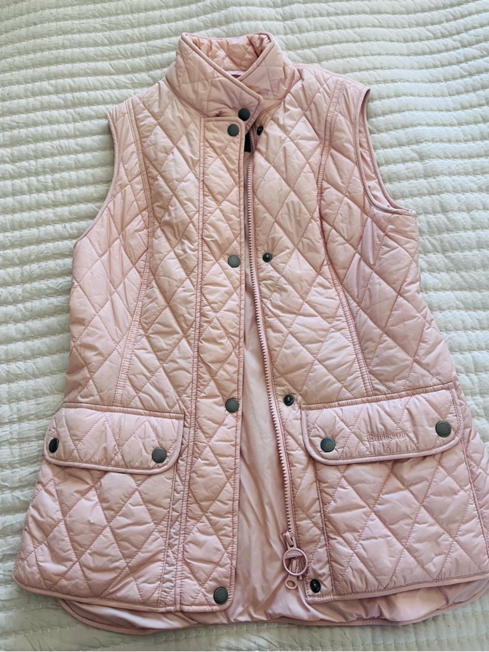 Barbour Pale Pink Quilted Wray Gilet Vest NWOT size 4